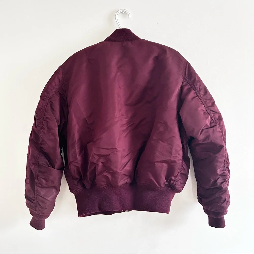 Alpha Industries MA-1 Deep Burgundy Bomber Jacket - Picture 5 of 10